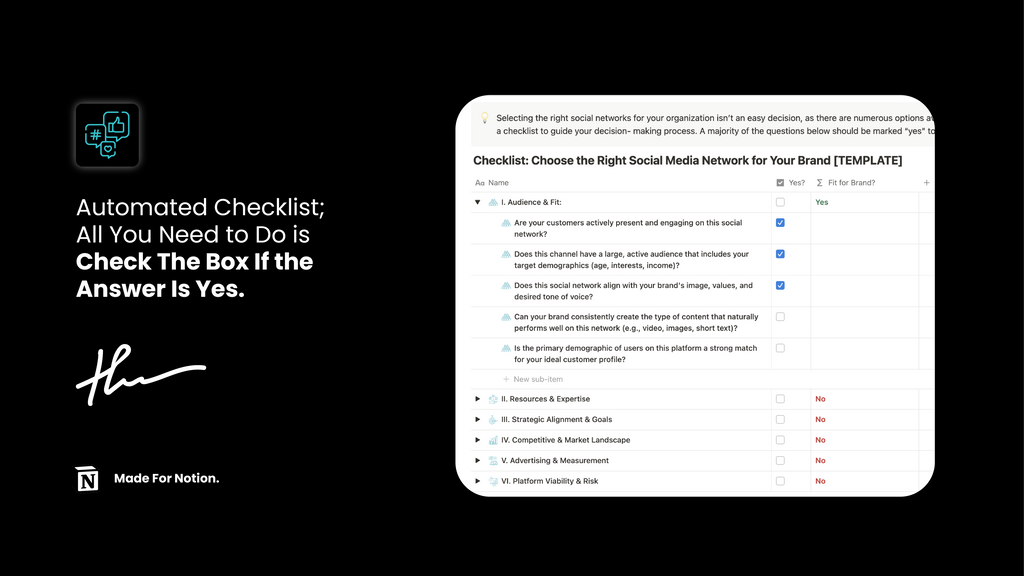 Checklist: Choose the Right Social Media Network